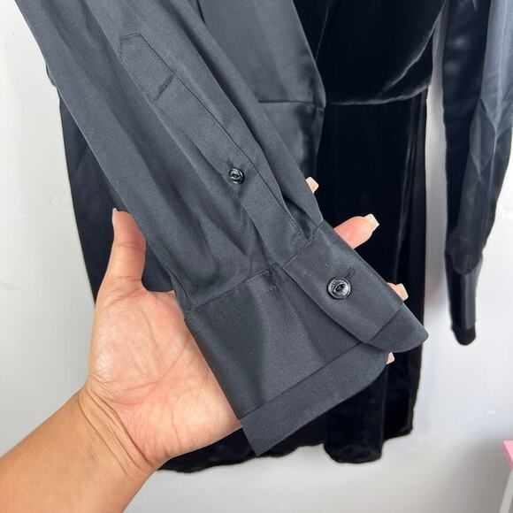 Rag & Bone Victor V-Neck Wrap Silk Short Dress black womens ize SMALL - Picture 5 of 8